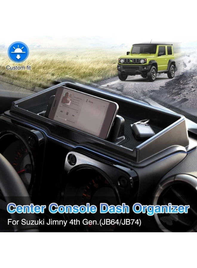 Custom Fit for Center Console Dash Organizer Suzuki Jimny 2018-2022 JB64/JB74 Accessories Dashboard Insert Tray with Cellphone Holder Storage Box - Image 2