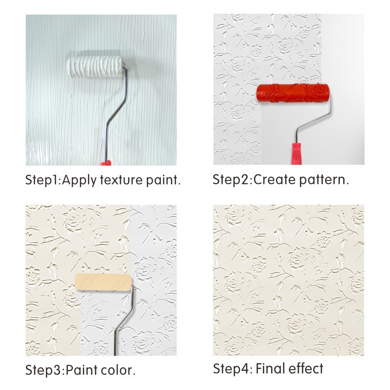 Nichiyo 7'' Texture Roller DIY Decorative Art Pattern Paint Roller Rubber Roller for Walls, Furnitures and Floors Decoration(EG110T) - Image 5