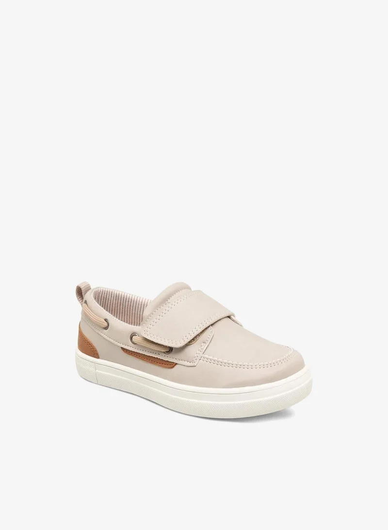 JUNIORS Panelled Slip-On Loafers With Hook And Loop Closure