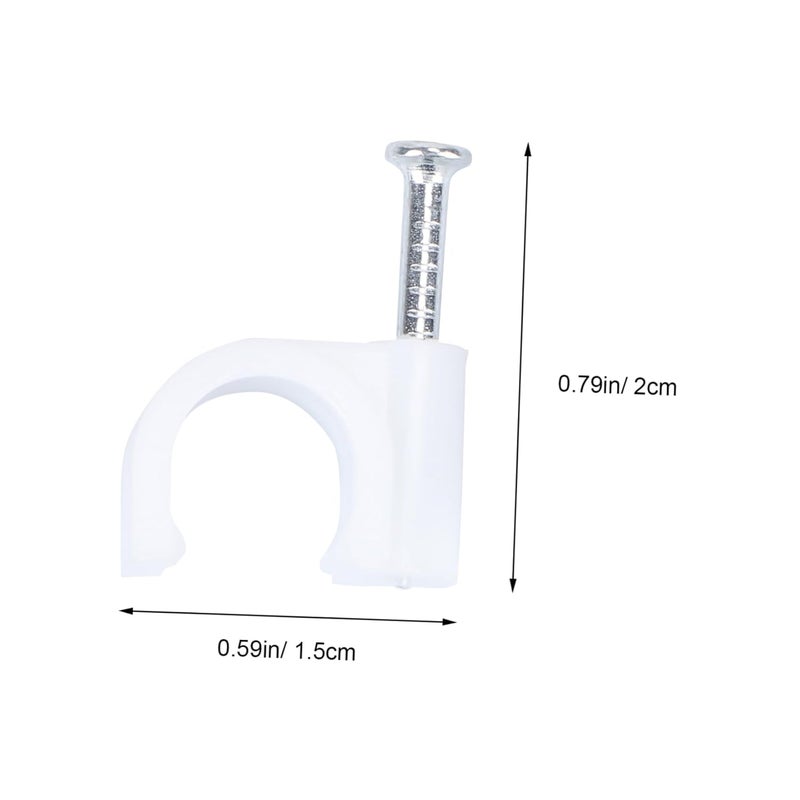 مشابك إدارة الكابلات الفولاذية 100 قطعة مشابك أسلاك مستديرة للمسامير للاستخدام الداخلي والخارجي على المكتب - Image 3