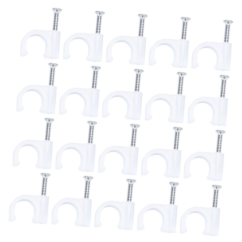 مشابك إدارة الكابلات الفولاذية 100 قطعة مشابك أسلاك مستديرة للمسامير للاستخدام الداخلي والخارجي على المكتب - Image 2