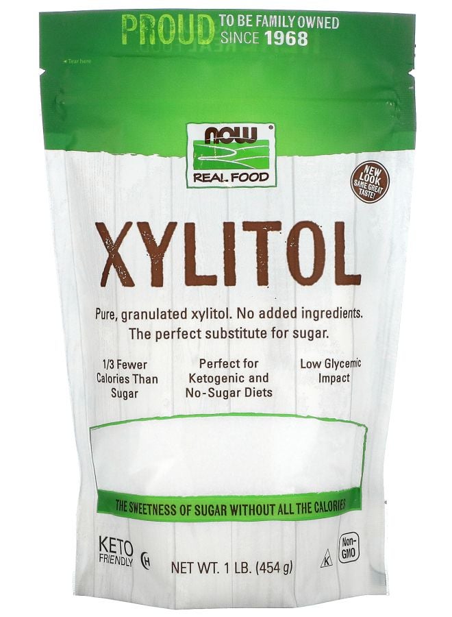 now زيلتول غذائي حقيقي 1 رطل (454 جرام)