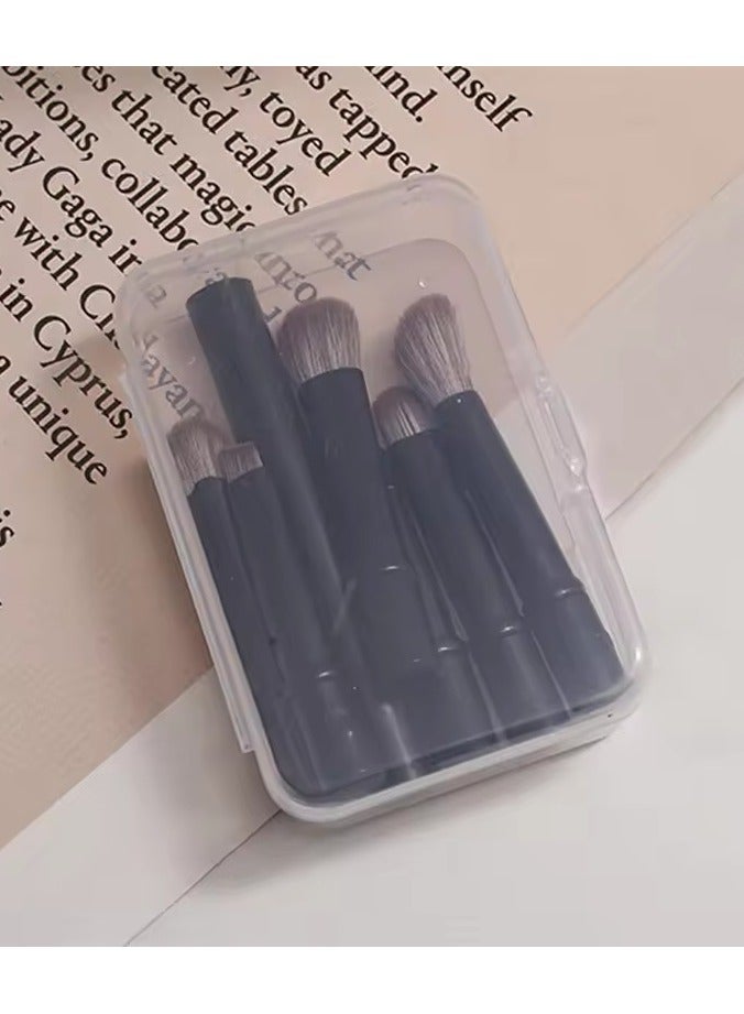 Goolsky 6pcs Travel Mini Makeup Brush Set with Portable Box Cosmetic Powder Blush Blending Concealer Makeup Brush Set - Image 2