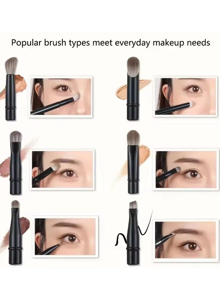 Goolsky 6pcs Travel Mini Makeup Brush Set with Portable Box Cosmetic Powder Blush Blending Concealer Makeup Brush Set - Image 3