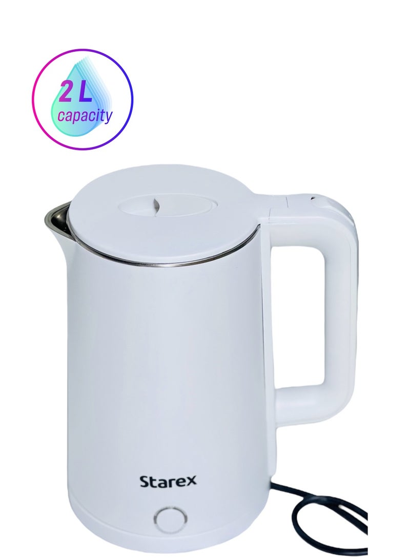 Starex Electric Kettle with Large Capacity, 360-Degree Rotating Base, Dry Boil, Overheat Protection & Easy to Use and Clean White 2.0 L 2000 W SK505 White - Image 1