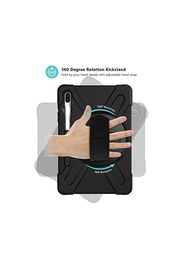 Procases Galaxy Tab S6 10.5” 2019 Case With S Pen Holder (Model Sm-T860/T865/T867), Rugged Heavy Duty Shockproof Case With Hand Strap Rotating Kickstand Protective Cover Case –Black - Image 3