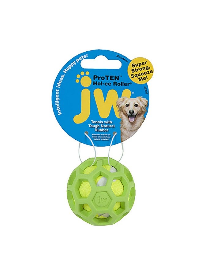 JW Pet Proten HolEe Roller Dog Chew Puzzle, Small, Lime Green Tennis Ball With Assorted Colors (Green, Red, Blue), 42204 - Image 1
