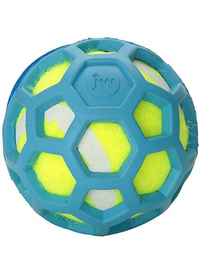 JW Pet Proten HolEe Roller Dog Chew Puzzle, Small, Lime Green Tennis Ball With Assorted Colors (Green, Red, Blue), 42204 - Image 3