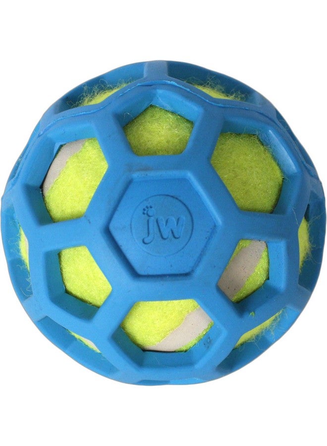 JW Pet Proten HolEe Roller Dog Chew Puzzle, Small, Lime Green Tennis Ball With Assorted Colors (Green, Red, Blue), 42204 - Image 2