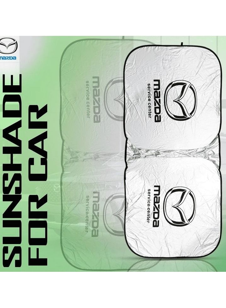 MAZDA Car Windshield Sunshade, Car Sun Shade UV Rays and Heat Protector Sun Visor Foldable Keep Your Vehicle Cool Blocks UV Rays - Image 1