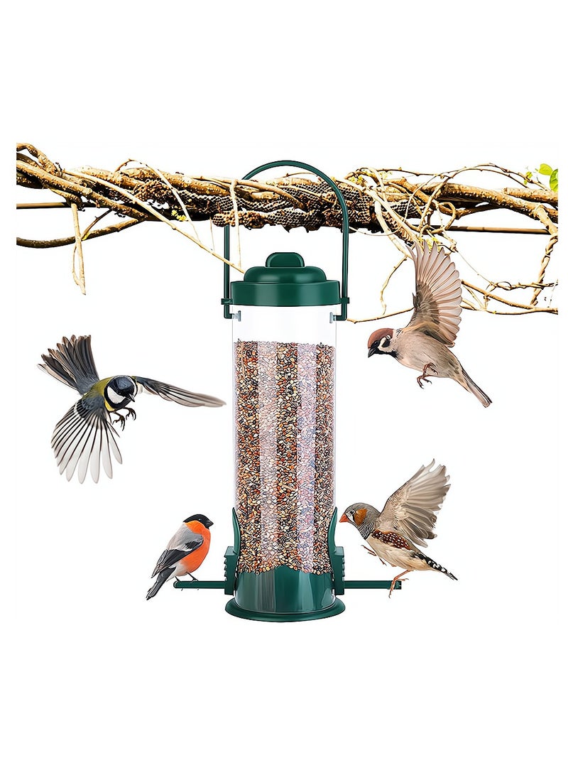 Excefore Bird Feeder for Outside Hanging Wild Bird Seed Feeder With 2 Compartments and Ports, Weatherproof and Waterproof Bird Feeders for Outside Hanging for Wild Birds - Image 1