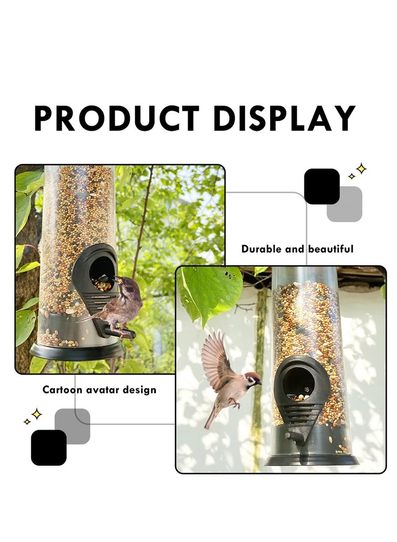 Excefore Bird Feeder for Outside Hanging Wild Bird Seed Feeder With 2 Compartments and Ports, Weatherproof and Waterproof Bird Feeders for Outside Hanging for Wild Birds - Image 4