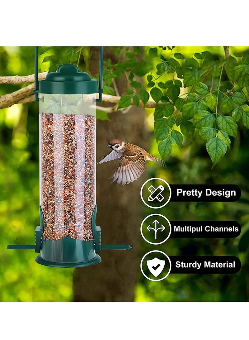 Excefore Bird Feeder for Outside Hanging Wild Bird Seed Feeder With 2 Compartments and Ports, Weatherproof and Waterproof Bird Feeders for Outside Hanging for Wild Birds - Image 5