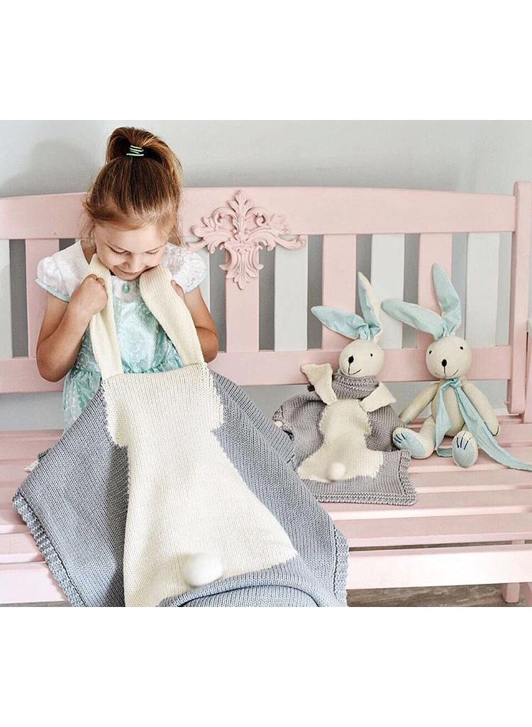 Y&D Three dimensional Rabbit Ears Blanket Children's Knitted Baby Cover Blanket  - Image 4