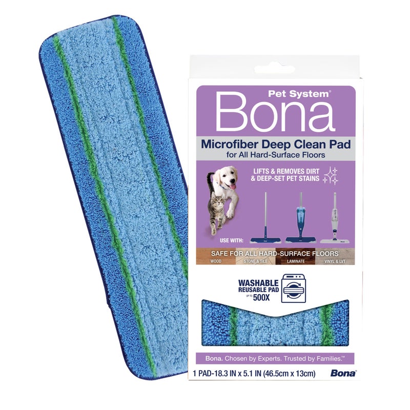 Bona Pet System Microfiber Deep Cleaning Pad for MultiSurface Floors Washable and Reusable Safe on Hardwood Floors Lifts Removes Heavy Dirt and Pet Mess Buildup Fits All Bona Mops - Image 2
