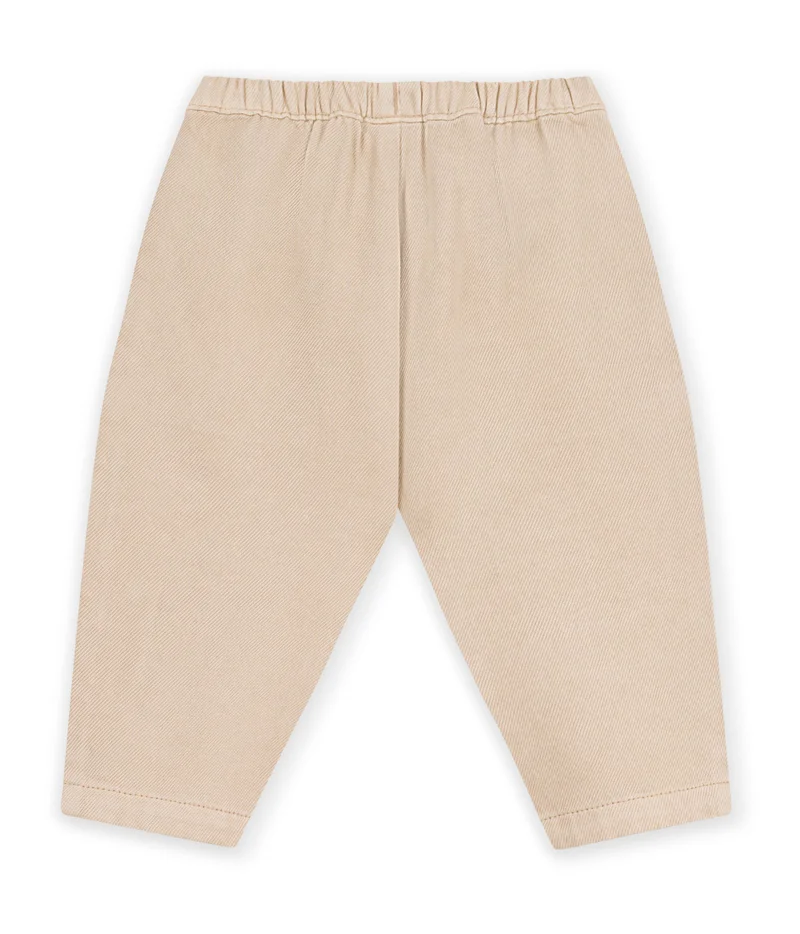 Petit Bateau Babies' Cargo-Style Trousers In Plain Cotton With A Badge