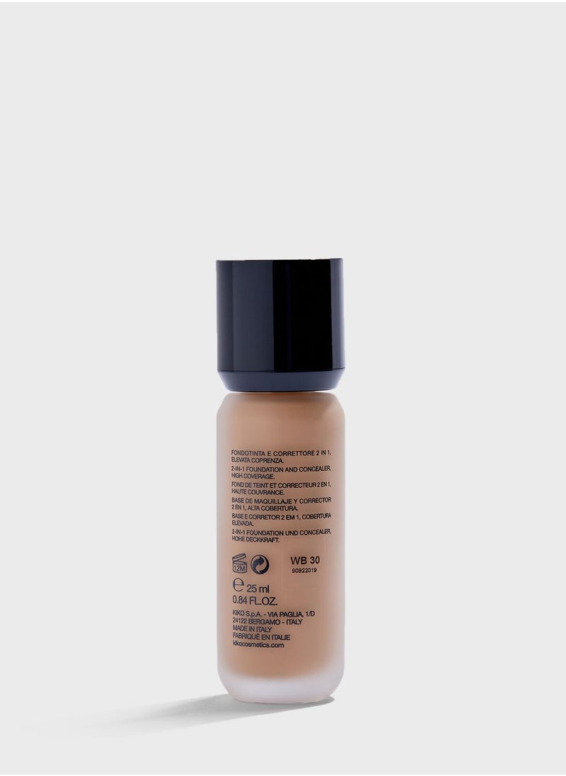 KIKO MILANO Full Coverage 2-In-1 Foundation & Concealer 30  - Image 2