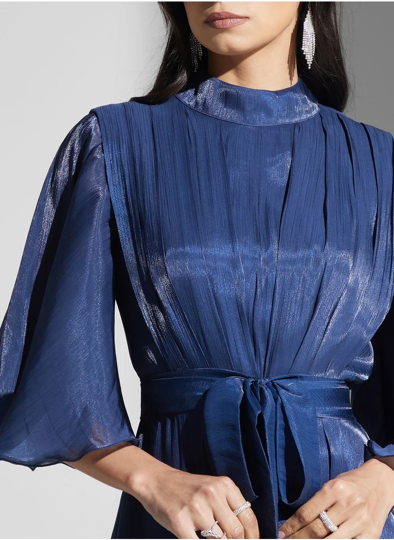 Namshi x Embellished Waistline With Flouncy Sleeve