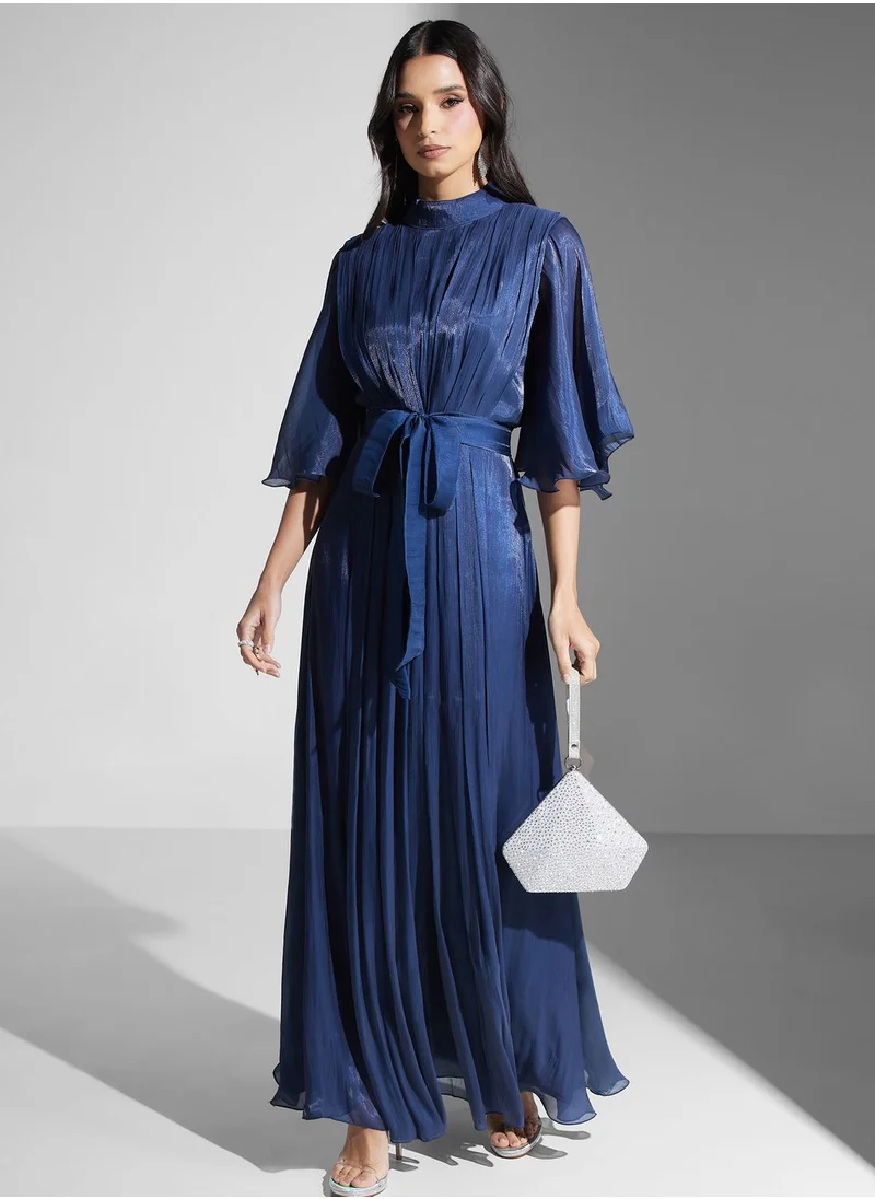 Namshi x Embellished Waistline With Flouncy Sleeve