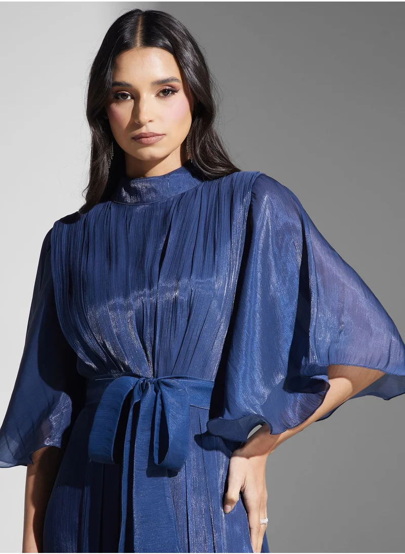 Namshi x Embellished Waistline With Flouncy Sleeve