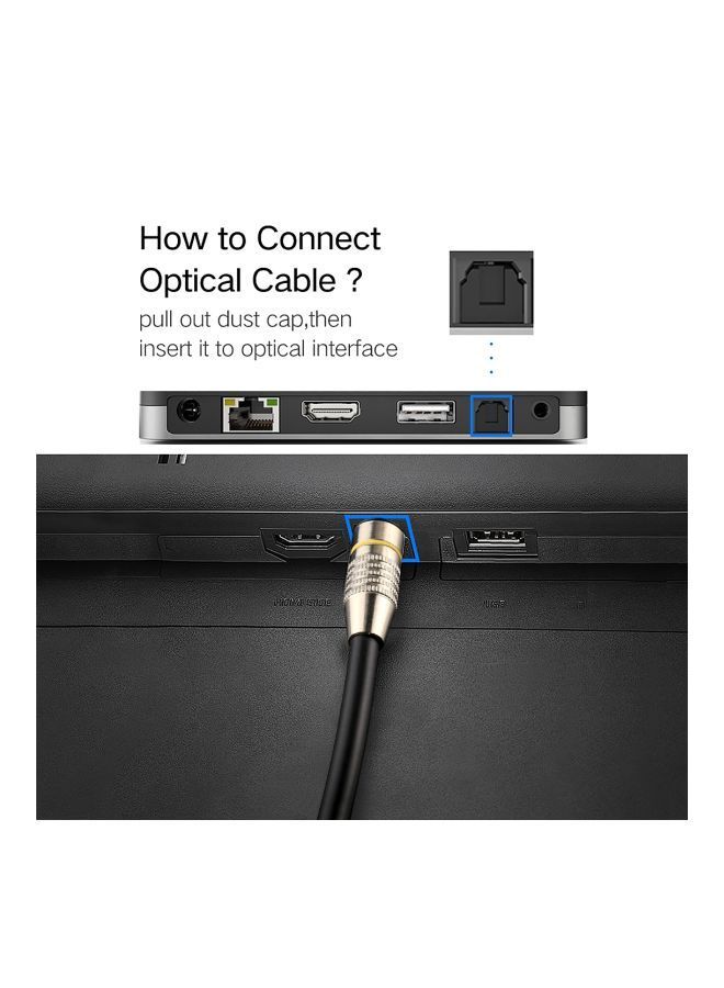 NIBEMINENT Male to Digital Optical Audio Cable Black/Silver  - Image 5