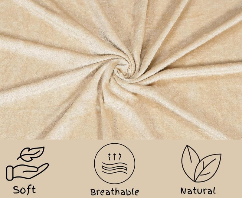 S&S Sands® Premium Ultra Soft Woollen Pillow Cover Set of 2 for Winter with Zipper Closure, Cozy Pillow Case Perfect for Warmth, Flannel Warm Pillowcases, King size-18X28 Inches (Beige) - Image 4
