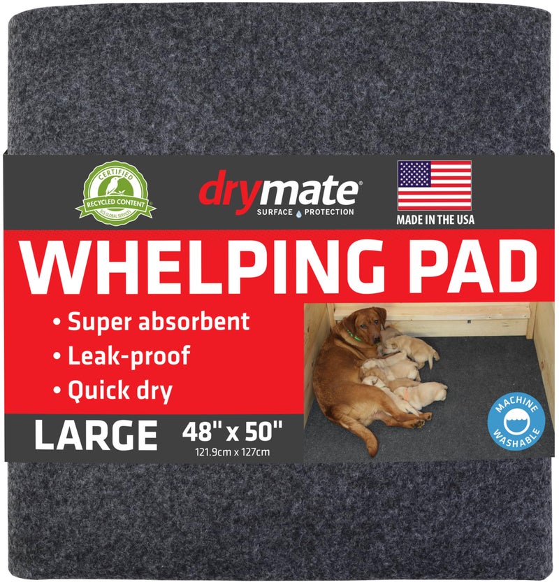 Drymate Whelping Box Liner Mat, Machine Washable, Super Absorbent, Waterproof, Quick Dry, Slip-Resistant, Reusable Dog Puppy Pee Pads for Training, Housebreaking, Incontinence, Crate (USA Made)(48x50) - Image 1