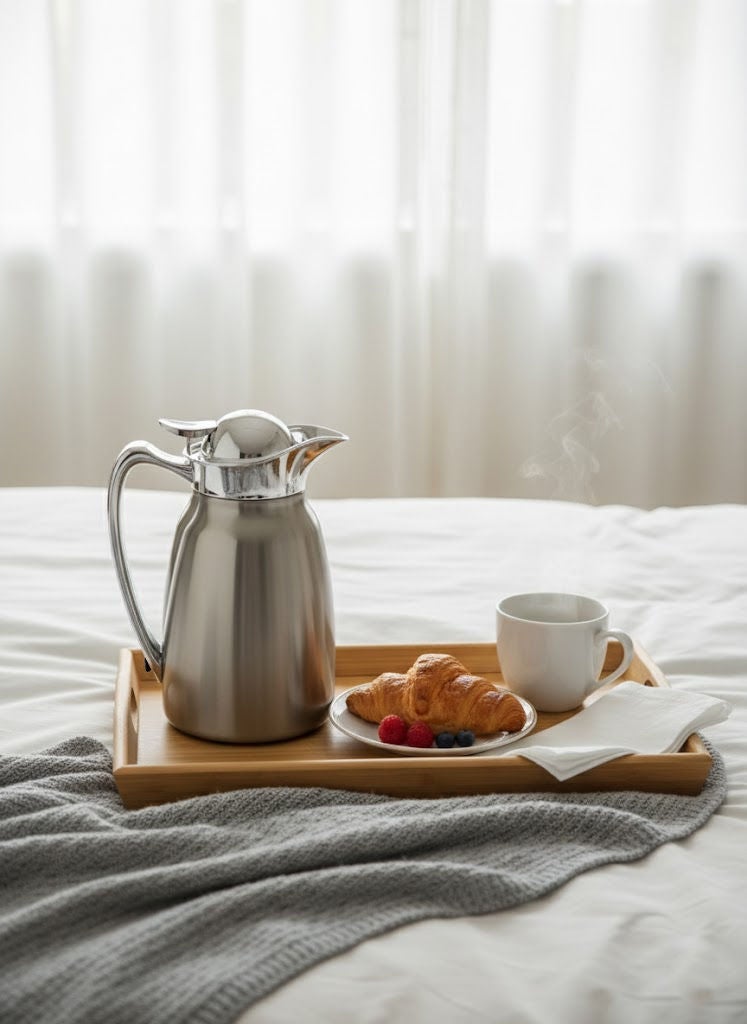 تراست ترمس شاي/قهوة ستانلس ستيل 1.0 لتر – فضي - Image 2