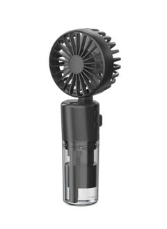 Generic Portable Handheld Misting Fan - Multifunctional Foldable Desktop and Neck Hanging Fan for Outdoor Use(Black)  - Image 1