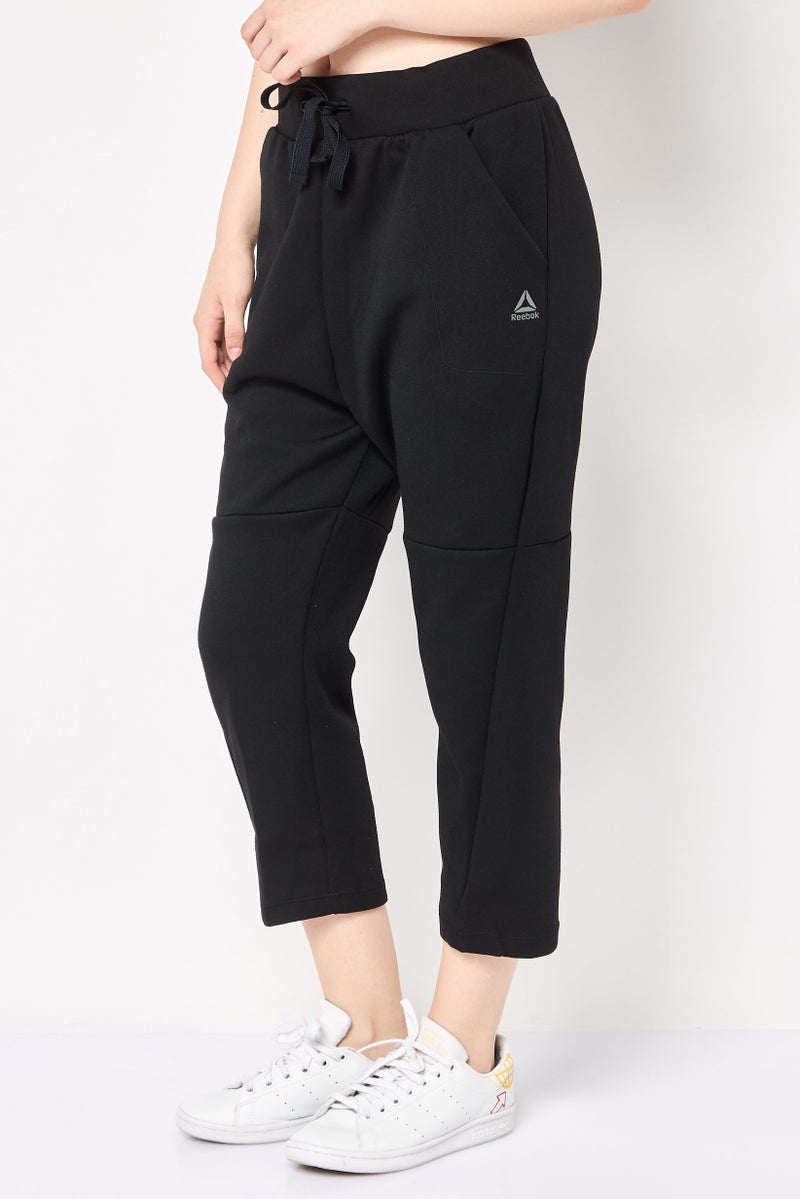 Reebok Women Sportswear Fit Brand Logo Outdoor Sweatpants, Black - Image 3