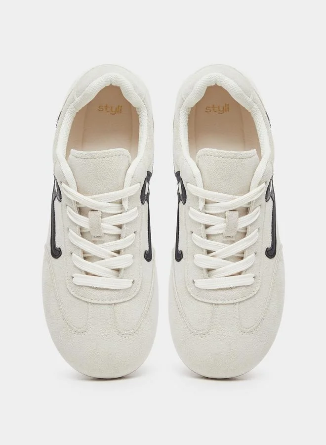 ستايلي Styli Retro lace up sneaker