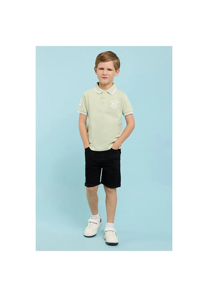 أر أند بي Print Detail Polo T-Shirt with Short Sleeves