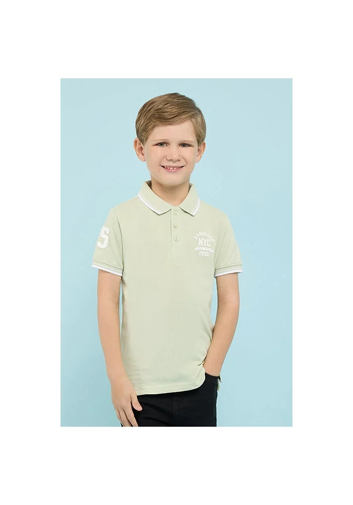 أر أند بي Print Detail Polo T-Shirt with Short Sleeves