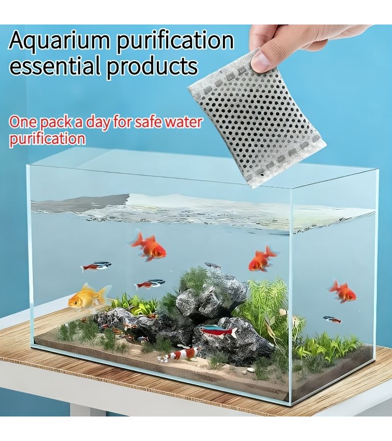 15pcs Activated Carbon Aquarium Filter Media Removes Yellow Water Odor Chlorine Ammonia - Image 1