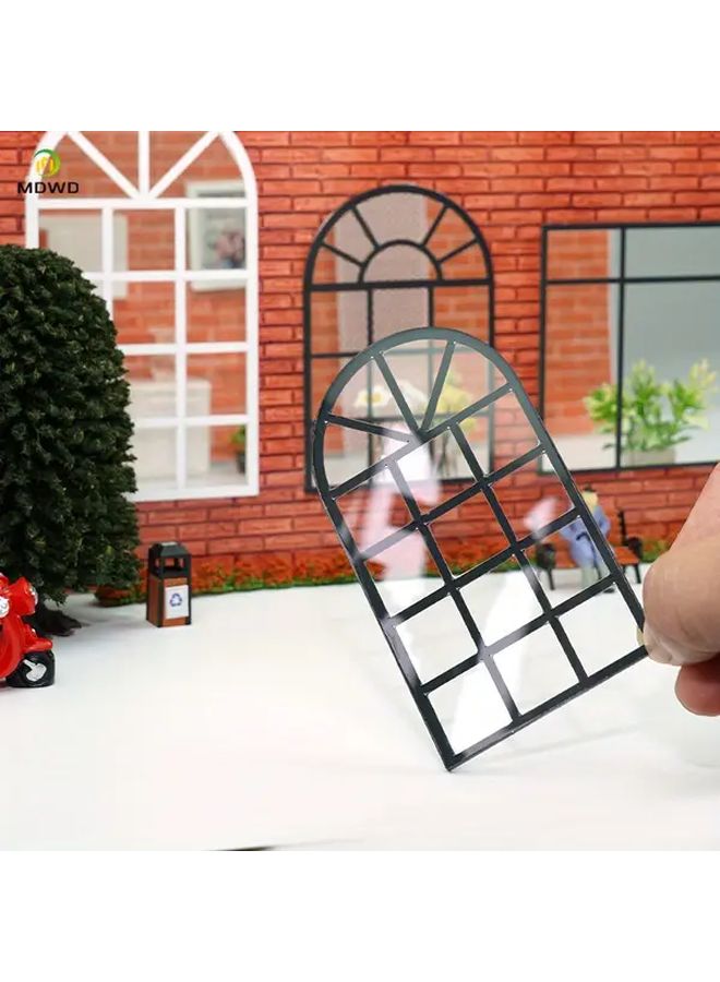 Dollhouse Window Model Black Scale 1 25 Indoor Building Diorama Kit 2Pcs - Image 1