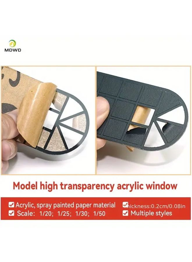 Dollhouse Window Model Black Scale 1 25 Indoor Building Diorama Kit 2Pcs - Image 5