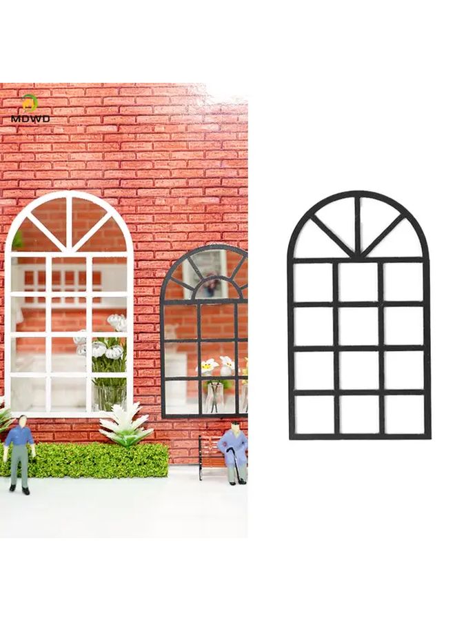 Dollhouse Window Model Black Scale 1 25 Indoor Building Diorama Kit 2Pcs - Image 3