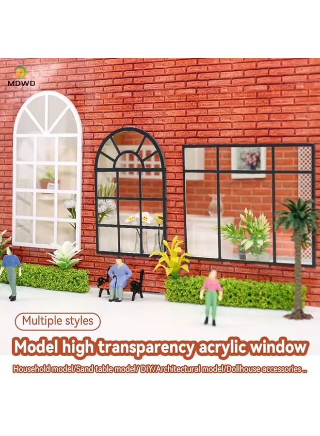 Dollhouse Window Model Black Scale 1 25 Indoor Building Diorama Kit 2Pcs - Image 4