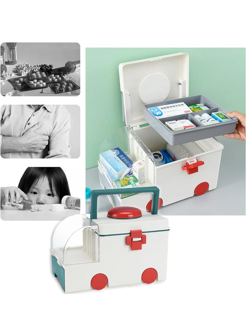 ANTOLE Family First Aid Medical Storage Box – Multi-Layer Medicine Cabinet Organizer with Removable Pill Case & Handle - Image 5