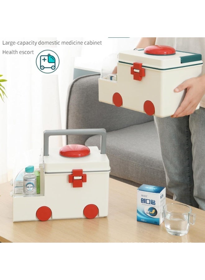 ANTOLE Family First Aid Medical Storage Box – Multi-Layer Medicine Cabinet Organizer with Removable Pill Case & Handle - Image 3