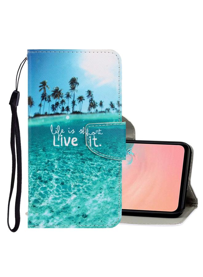 زبون جراب لهاتف Galaxy S20، جراب جلدي من البولي يوريثان قابل للطي أفقيًا برسومات ملونة ثلاثية الأبعاد مع حامل وفتحات للبطاقات ومحفظة - Image 1