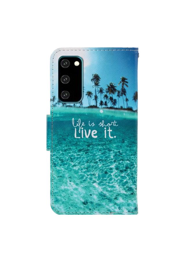 زبون جراب لهاتف Galaxy S20، جراب جلدي من البولي يوريثان قابل للطي أفقيًا برسومات ملونة ثلاثية الأبعاد مع حامل وفتحات للبطاقات ومحفظة - Image 3