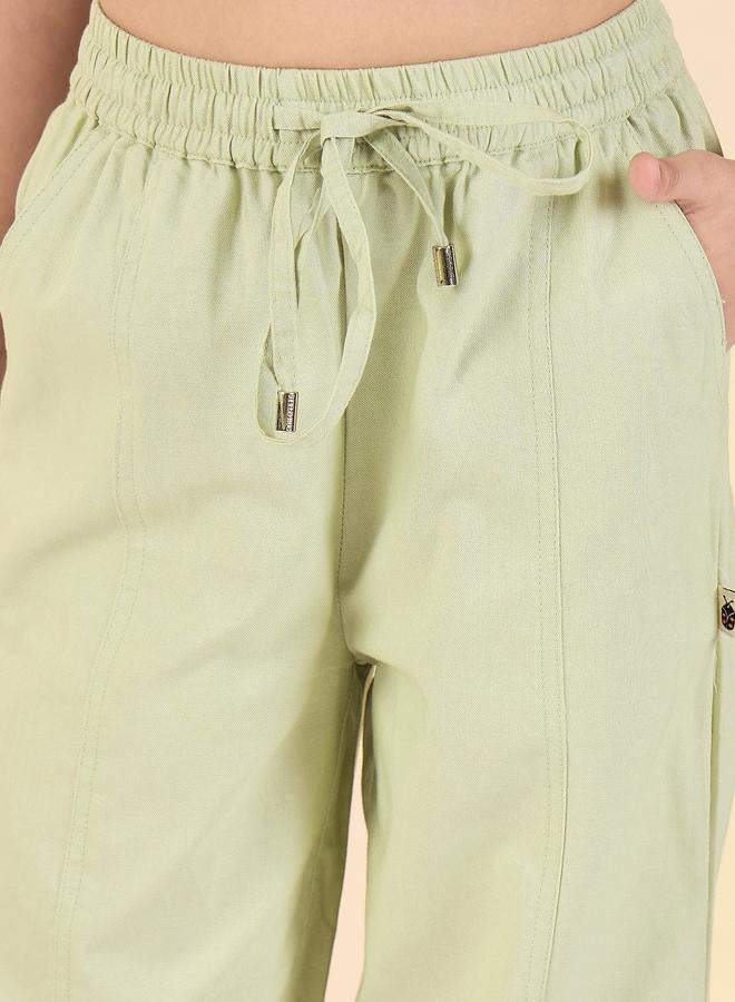 Stylo Bug Girls Green Cotton Cargo Pants - Image 4