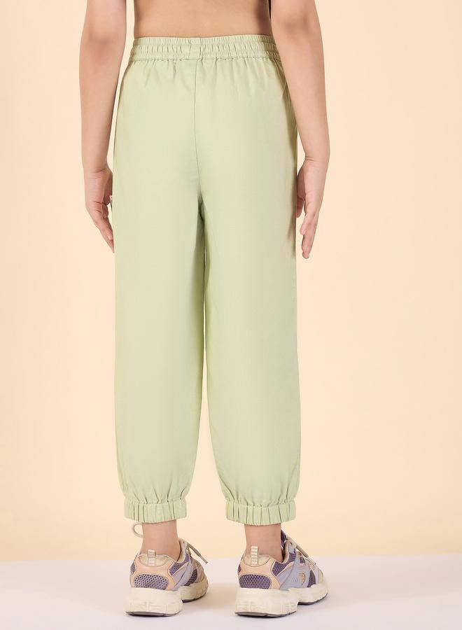Stylo Bug Girls Green Cotton Cargo Pants - Image 3