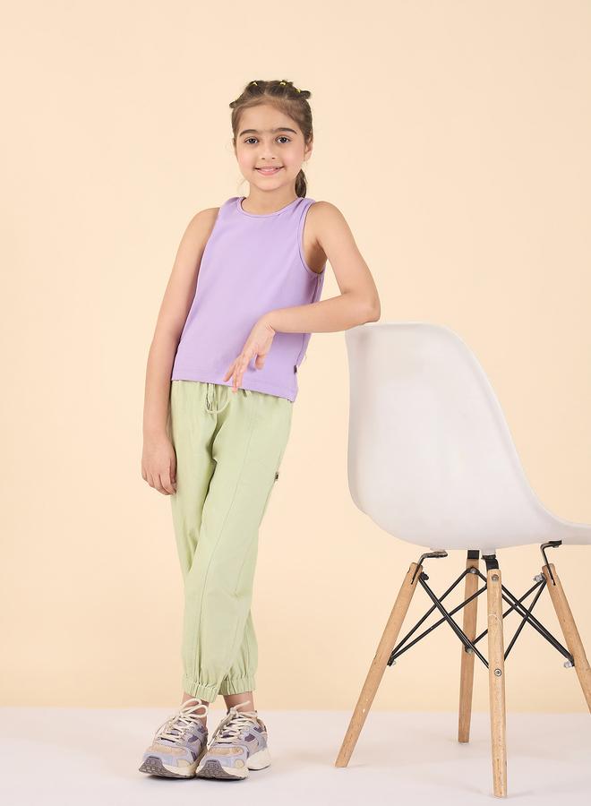 Stylo Bug Girls Green Cotton Cargo Pants - Image 5