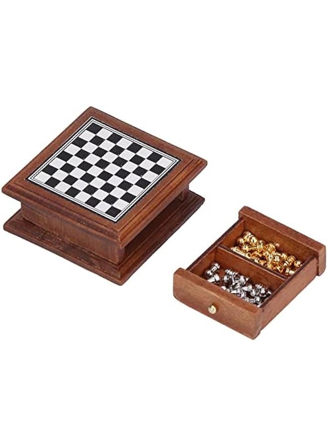 Chess Set Dollhouse Decoration, Miniature Chess Set 1:12 Exquisite Mini Chess Set Mini Household Decoration Home for Chess Playing Dollhouse Decoration - Image 5