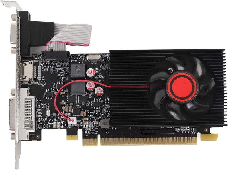 fosa GT610 1GB DDR3 64Bit Gaming Graphics Card Video Card, PCI Express 2.0 16X 500MHz Core 600MHz Memory with Solid Capacitor & Cooling Fan - Image 1