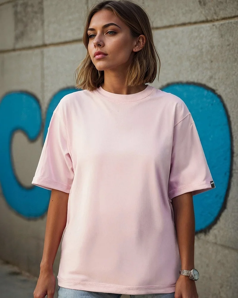 بيواكوف تيشيرت نسائي وردي واسع