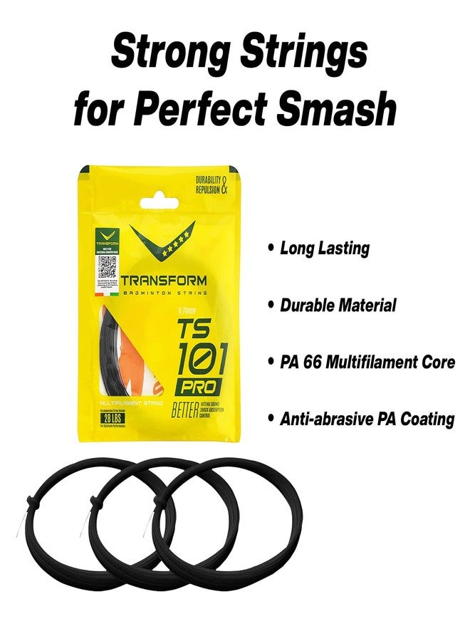 vickytransform Vicky Transform Badminton String TS 101 10.5 mm Length Durable Plastic Anti Abrasive PA Coating Easy Installation (3 Pcs) - Image 4