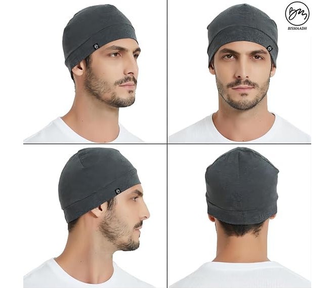 BISMAADH Cooling Cotton Skull Caps for Men Women, Lightweight Beanie Sleep Hats Breathable Helmet Liner - Image 4